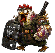 Colonel Clucknasty, an enemy in Aisle Zero: Living Leftovers