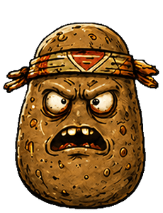 Captain Potato Panic, a playable hero in Aisle Zero: Living Leftovers
